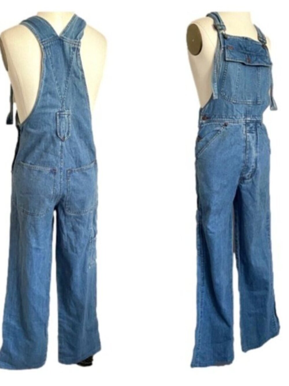 Vintage Guess Straight Leg Denim Bib Overalls - XS/S - Picture 12 of 13